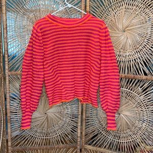 5 For $20 Balloon Sleeve Striped Sweater